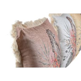 DKD Home Decor Cojín Tropical Rosa Verde 15 x 45 x 45 cm (6 Unidades)