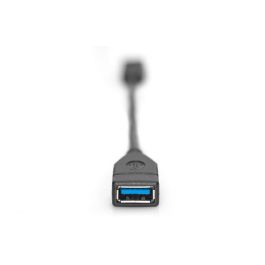 Digitus Cable Adaptador USB-C a USB-A OTG, SuperSpeed USB 3.0 (5Gbps), 3A Power Delivery, 0.15m, Carga y Sincronización Rápida, Reversible