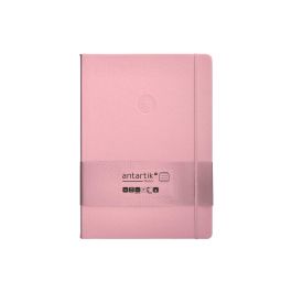 Cuaderno Con Gomilla Antartik Notes Tapa Dura A4 Hojas Rayas Rosa Pastel 100 Hojas 80 gr Fsc