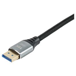 EQUIP Cable DisplayPort 2.1 Premium 119281, 1m, Macho a Macho, 16K/60Hz, 54Gbps, HDR, HDCP 2.3, Negro/Plata