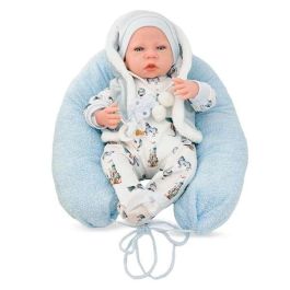 Reborn pijama blanco gorro azul mecanismo pulsador lloro ref: 8400-24 50 cm Precio: 129.49999953. SKU: B1FB994HQD