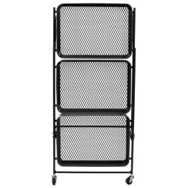 Home Deco Factory Mesa Camarera Plegable con 3 Baldas y Ruedas 45x30 cm