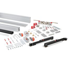 Terno Magic2 Vetro Kit Deslizamiento Invisible para Puertas de Cristal 8mm Espesor, Largo 1100, Amortiguador y Ajuste Micrométrico