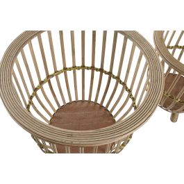 DKD Home Decor Macetero Set de 2 Bambú Marron Claro 35 x 37 x 35 cm