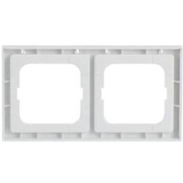 Busch-Jaeger BJ 1732-184 NSK Marco para 2 interruptores horizontal con ventana transparente, color blanco puro, termoplástico, diseño sin tornillos