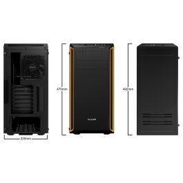 be quiet! PURE BASE 600 Naranja Negro Midi Tower con Ventana Lateral para Juego