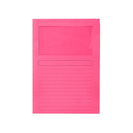 Q-connect Subcarpeta Cartulina DIN A4 Colores Surtidos con Ventana Transparente 120g/m2 Paquete de 25 Unidades