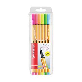 Stabilo Rotulador de fibra point 88, blister 6 colores neón surtidos, trazo 0,4 mm Precio: 5.59000035. SKU: B1J9J535KS