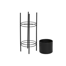 Set de Maceteros DKD Home Decor Negro Metal 30 x 30 x 70 cm