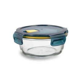 Quid Recipiente Hermético Redondo de Vidrio Astral Azul 62 cL con Tapa de 4 Cierres, Apto Microondas y Lavavajillas Precio: 3.78999951. SKU: S2706428