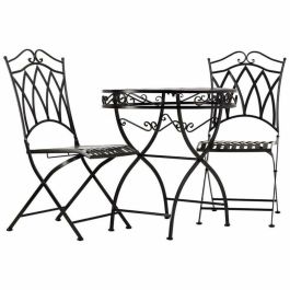 Conjunto de Mesa con 2 Sillas Alexandra House Living Negro 60 x 75 x 60 cm