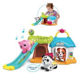 VTech TUT TUT ANIMO KISSES - Casa de Perro con Tobogán y Perrito Amigo de Galletas, Multicolor, Idioma Francés, Referencia VTE3417765916052