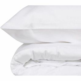 MEN8681875218046 Juego de Cama 100% Algodón Satén Blanco - Funda Nórdica 220x240 cm y 2 Fundas de Almohada 60x60 cm