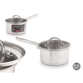 Cazo inducción Kinvara 16 cm con tapa de cristal, acero inoxidable, 1 litro (8 Unidades) Precio: 51.98999982. SKU: B14QK2QQQS