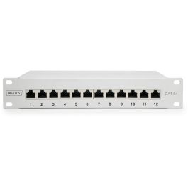 Digitus Panel de Conexión Cat.6A Patch Panel, Apantallado, 12 Puertos 1U, 10", Gris