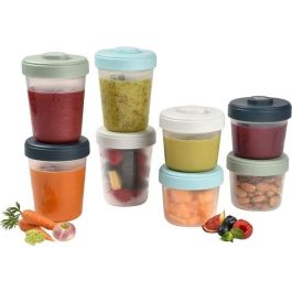 Beaba Set de Porciones Herméticas para Bebé y Niños, 8 Envases (4x150ml + 4x250ml) Apilables, Apto Microondas/Congelador, Sin BPA Beaba Set de Porciones Herméticas para Bebé y Niños, 8 Envases (4x150ml + 4x250ml) Apilables, Apto Microondas/Congelador, Sin BPA