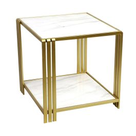 DKD Home Decor Mesa Centro Glam Dorado Blanco Metal Marmol 80 x 40 x 40 cm Precio: 150.49999965. SKU: S3044117