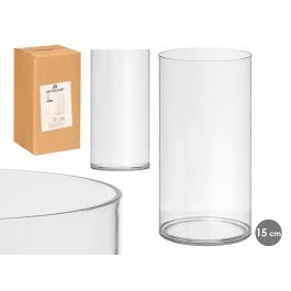 Giftdecor Jarrón Cilíndrico Acrílico Transparente 15 cm diámetro x 30 cm alto (12 Unidades)