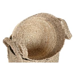 DKD Home Decor Cesta de Fibra Natural 28 x 32 x 28 cm Set de 3 (2 Unidades)
