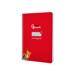 Liderpapel Cuaderno espiral A5 tapa dura 80 hojas 90gr cuadro pautado 3mm color rojo