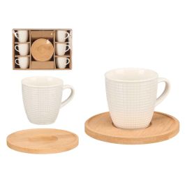 Vessia Set 6 Tazas y Platos Cuadrados de Bambú y Porcelana Blancos/Madera 90ml - 27x19x7 cm (6 Unidades) Precio: 64.79000055. SKU: B18EN83ST4