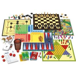 Schmidt Spiele Juego de Mesa Caja de Juegos Clásicos Premium de Metal con Ajedrez, Damas, Backgammon y +100 Opciones