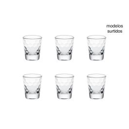La Mediterranea Set 6 Chupitos Surtidos Secret, Vasos de Cristal 50 cc, Medidas Ø 5 x 6 cm (18 Cajas)
