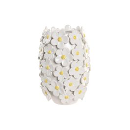 DKD Home Decor Jarrón Shabby Blanco Amarillo 18 x 18 x 27 cm con Margaritas Precio: 33.4999995. SKU: B1HQ4688LB