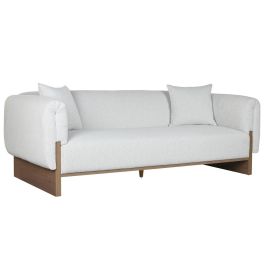 DKD Home Decor Sofá Scandi de Poliéster y MDF Gris Marrón 220 x 95 x 77 cm