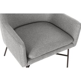 DKD Home Decor Sillón Scandi Gris Claro Negro 62 x 76.5 x 66 cm