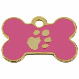 Placa identificativa para collar Imarc Bone Rosa Dorado