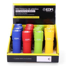 Edm Mini Linterna de Mano LED COB 60lm, 3xAAA Pilas Incluidas, Colores Surtidos, Goma Antideslizante Edm Mini Linterna de Mano LED COB 60lm, 3xAAA Pilas Incluidas, Colores Surtidos, Goma Antideslizante