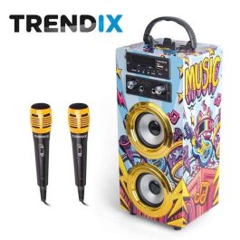 World Brands Tx803856 Altavoz Karaoke Golden Star Bluetooth con 2 Micrófonos, Efecto Eco y Soporte Móvil Portátil World Brands Tx803856 Altavoz Karaoke Golden Star Bluetooth con 2 Micrófonos, Efecto Eco y Soporte Móvil Portátil