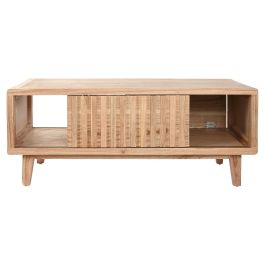 DKD Home Decor Mesa de Centro de Madera de Mindi Estilo Scandi Diseño Nórdico para Salón 110 cm Ancho x 60 cm Fondo x 45 cm Alto