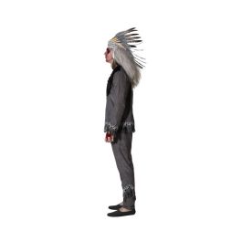 Disfraz Chamán Hombre Adulto Gris con Flecos, Penacho y Collar Simbólico Talla M-L para Halloween y Fiestas Temáticas Disfraz Chamán Hombre Adulto Gris con Flecos, Penacho y Collar Simbólico Talla M-L para Halloween y Fiestas Temáticas