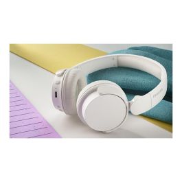 Philips Auriculares Inalámbricos TAH4209WT/00 Bluetooth con Micrófono, Blancos, Hasta 55h de Reproducción, Carga Rápida, Conexión Multipunto