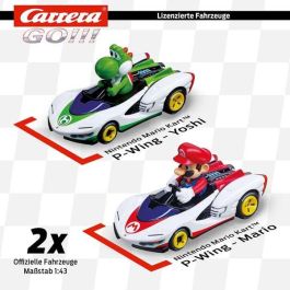 Carrera Pista de Slot Nintendo Mario Kart P-Wing, Circuito con 2 Coches (Mario y Yoshi), 4,9 Metros y 2 Jugadores (+6 años)
