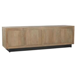 DKD Home Decor Mueble TV de Mango y Metal 180x44x55 cm Colección Sand Village Acabado Chorro de Arena