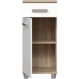 Forte VERK22Q34 - Mueble de baño Veris Blanco / Roble Sonoma - 90,8 x 34,8 x 40,2 cm