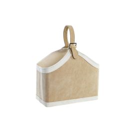 DKD Home Decor Revistero Tradicional Piel Sintética Crema Camel. Medidas: 40 cm Ancho, 19 cm Fondo, 50 cm Alto. Colección Soft Autumn