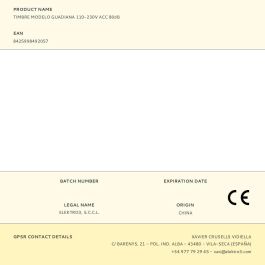 Edm Timbre Musical Modelo Guadiana 110-230V 80dB Blanco