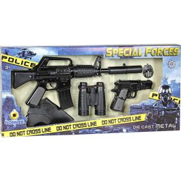 Gonher Set Fuerzas Especiales 446/6 Rifle Asalto Pistola Policia Cartuchera Prismáticos +3 Años