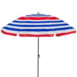 Sombrilla de playa Aktive Azul Rojo Multicolor Plateado Ø 160 cm 160 x 167 x 160 cm (12 Unidades)