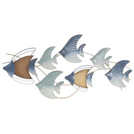 DKD Home Decor Decoración Pared Mediterraneo Azul Turquesa Metal Peces 4.5 x 45 x 90 cm (2 Unidades) Precio: 66.50000038. SKU: B19B9X93QQ