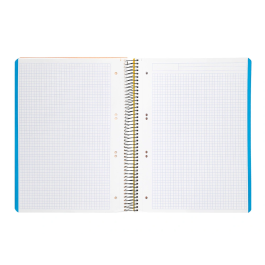 Liderpapel Cuaderno espiral A5 micro wonder tapa plástico 120h 90gr cuadro 5mm 5 bandas 6 taladros color amarillo