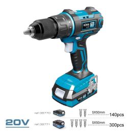 Koma Tools 20v-tap2-k Taladro Percutor Atornillador 20V con 2 baterías 2.0Ah, cargador y maletín Kit Pro Series