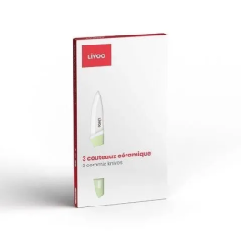 Livoo MEC137 Bloque de Cuchillos de 3 Piezas - 7,5 / 10 / 12,5 cm - Hoja de Cerámica - Apto para Lavavajillas