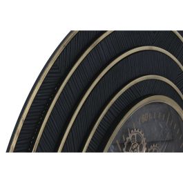 Reloj de Pared Home ESPRIT Negro Dorado Metal Cristal 108 X 8,5 X 108 cm