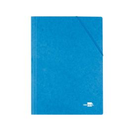 Carpeta Liderpapel Gomas Folio 3 Solapas Carton Simil Prespan Azul 10 unidades