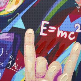 DKD Home Decor Cuadro Moderno Einstein Lienzo Multicolor 63x3x93 cm (2 Unidades)